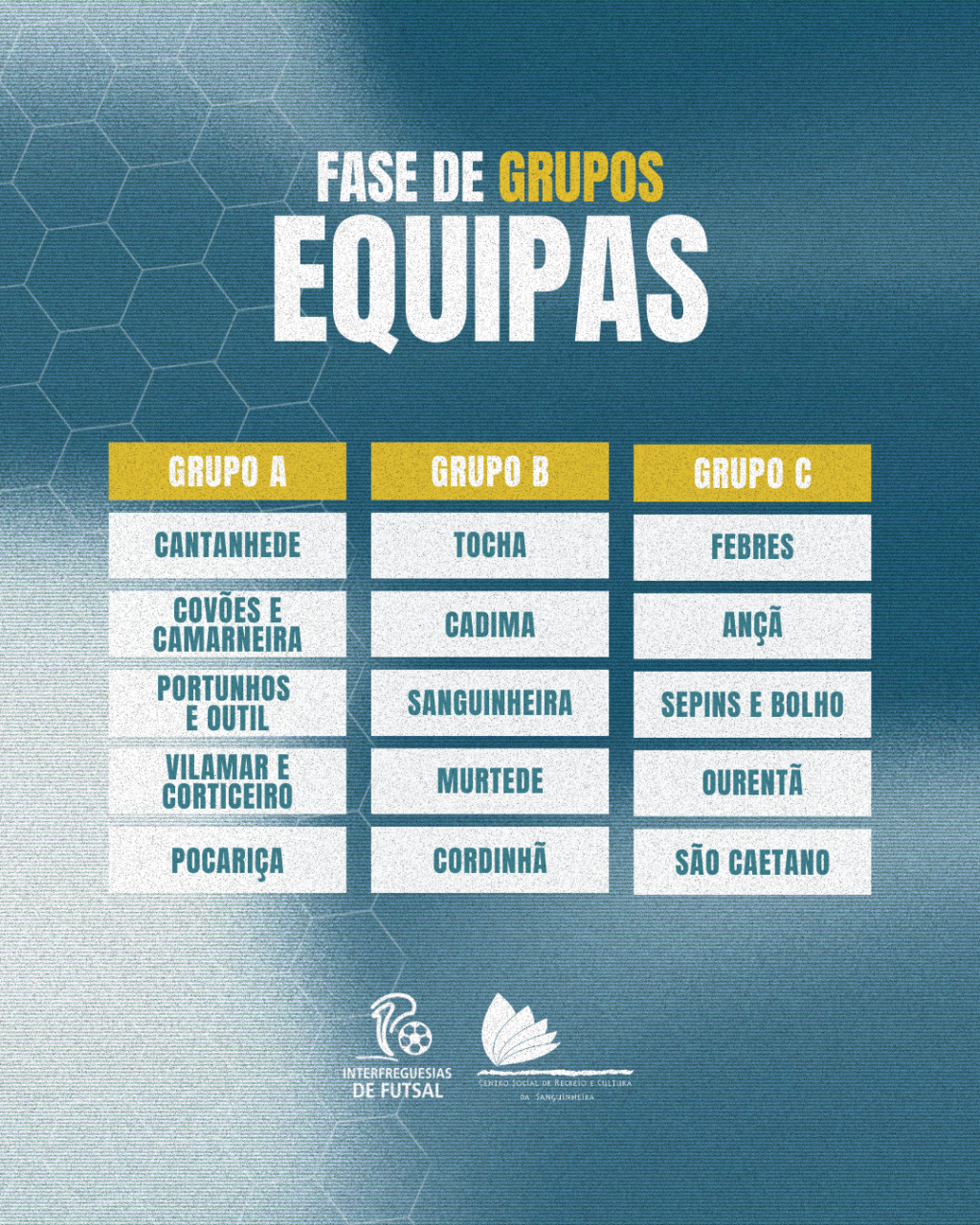 Calendariza&ccedil;&atilde;o Jogos - Torneio Interfreguesias 20026